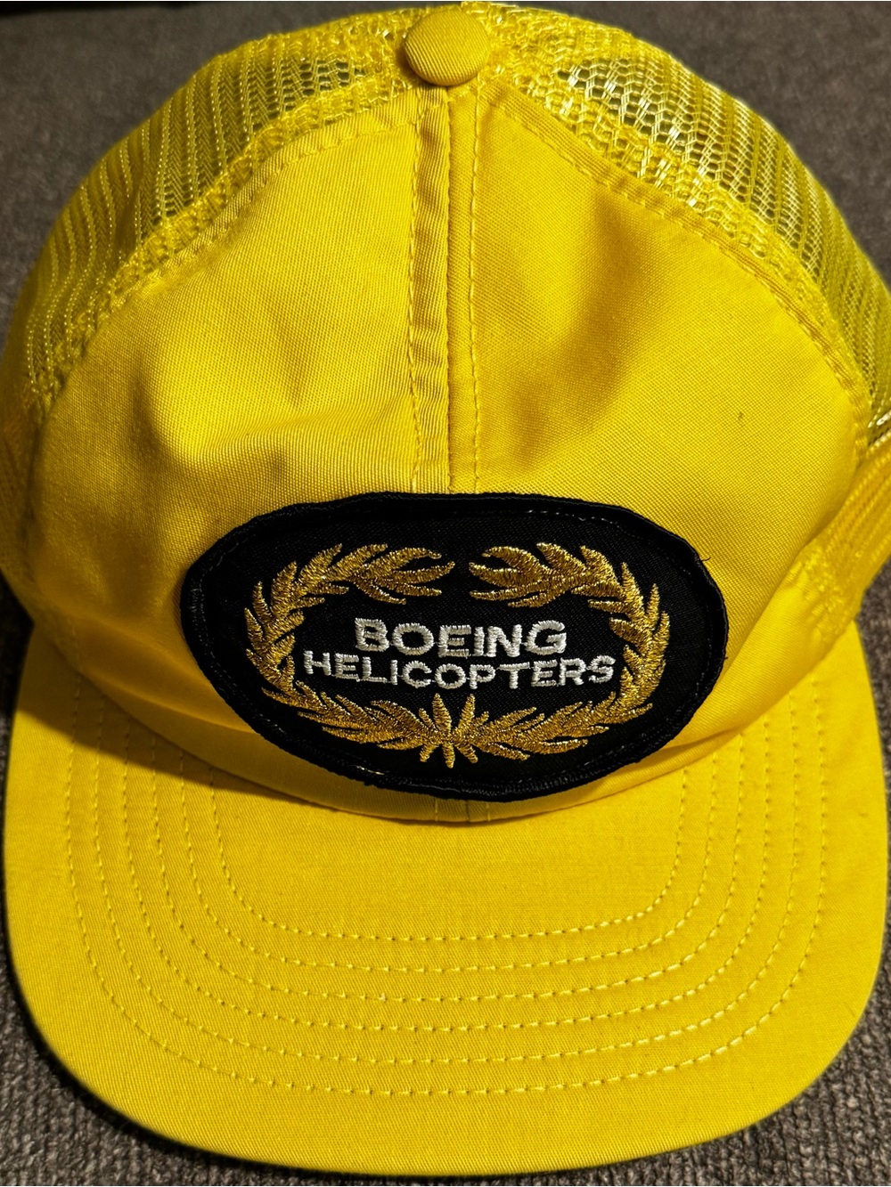 Boeing Helicopters Yellow Mesh Trucker Hat